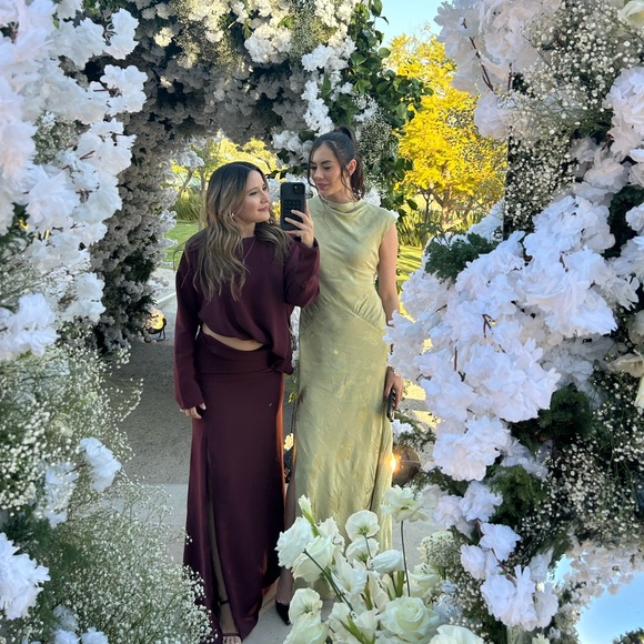 ASOS Burgundy Long Sleeve Formal Dress - Picture 2 of 4